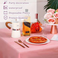 2pcs Disposable Plastic Tablecloth For Parties Wedding Banquet
