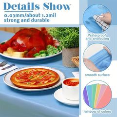 2pcs Disposable Plastic Tablecloth For Parties Wedding Banquet