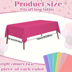 2pcs Disposable Plastic Tablecloth For Parties Wedding Banquet