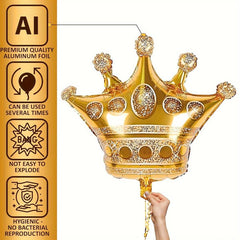 3pcs Golden Crown Foil Balloons Halloween Christmas Anniversary Decoration