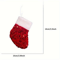 Mini Christmas Socks Tree Pendant Hanging Gift Bag Candy Bag