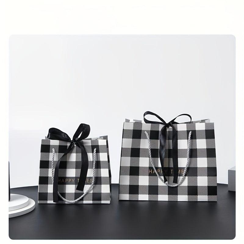 1pc Halloween Christmas Gift Bag Checkered Classic Party Birthday Decoration