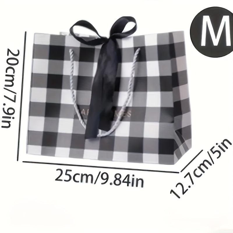 1pc Halloween Christmas Gift Bag Checkered Classic Party Birthday Decoration