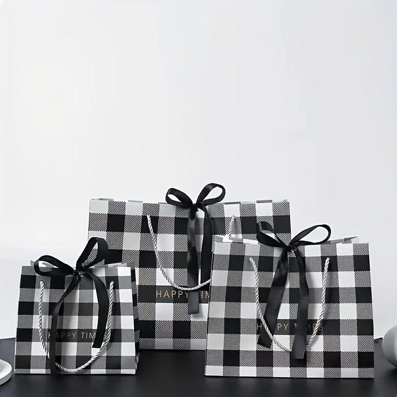 1pc Halloween Christmas Gift Bag Checkered Classic Party Birthday Decoration