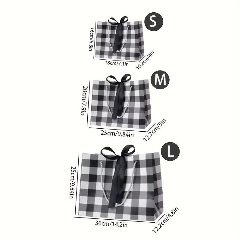 1pc Halloween Christmas Gift Bag Checkered Classic Party Birthday Decoration
