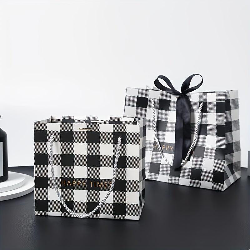 1pc Halloween Christmas Gift Bag Checkered Classic Party Birthday Decoration