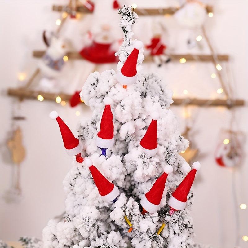 6pcs Mini Christmas Hat Lollipop Non-woven Small Hat