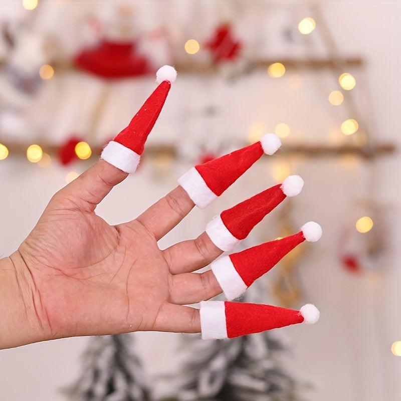 6pcs Mini Christmas Hat Lollipop Non-woven Small Hat