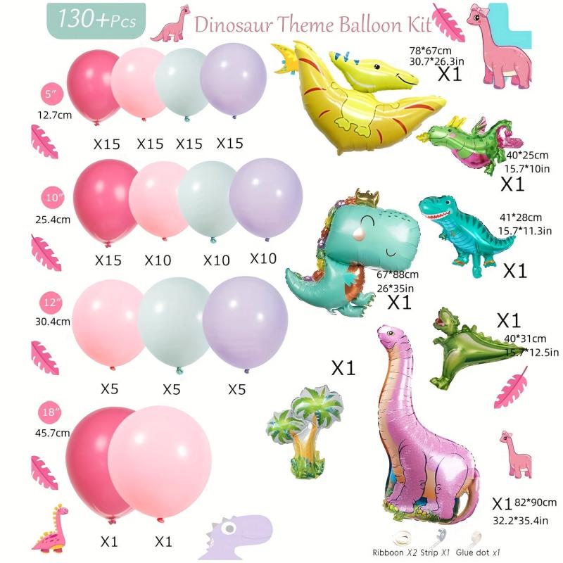 Dinosaur Balloon Garland Arch Kit, Pastel Colors, Dinosaur Theme Party Decor