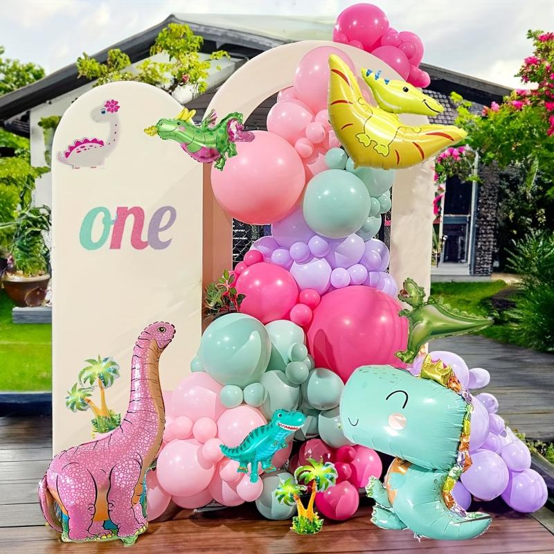 Dinosaur Balloon Garland Arch Kit, Pastel Colors, Dinosaur Theme Party Decor