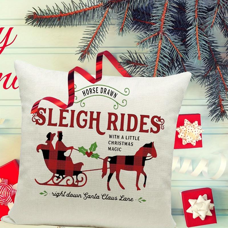 Christmas Pillow Covers Set of 4pcs 45 x 45 cm, Xmas Series Cushion Pillow Cover