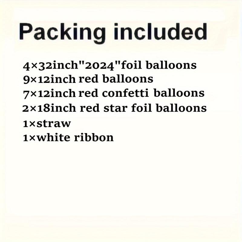 24pc Red Year Theme Party Balloons Set - Number & Sequin Balloons