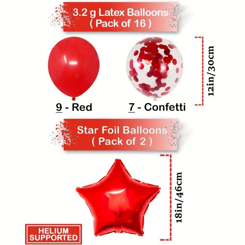 24pc Red Year Theme Party Balloons Set - Number & Sequin Balloons