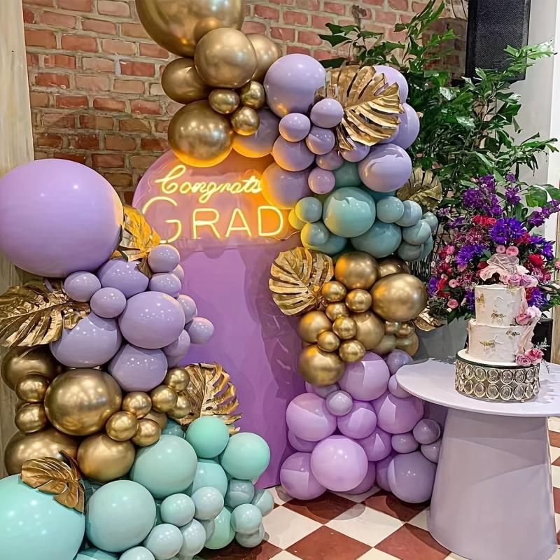 Pastel Purple Balloons Garland Kit 100pcs Different Sizes Lilac Balloon