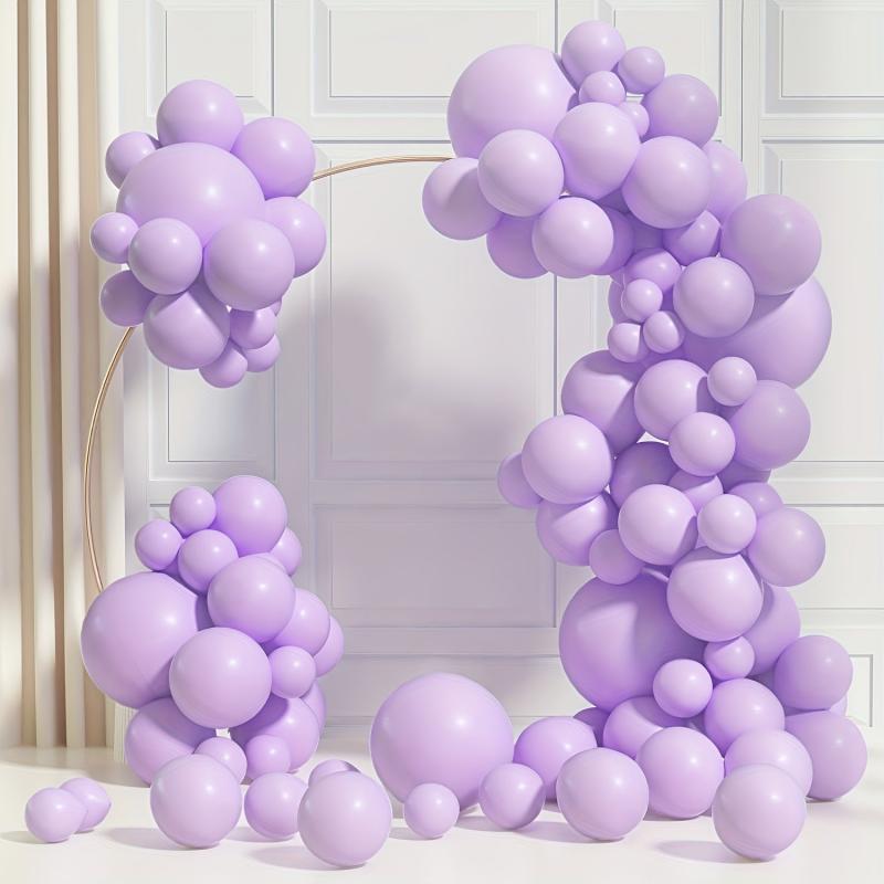 Pastel Purple Balloons Garland Kit 100pcs Different Sizes Lilac Balloon