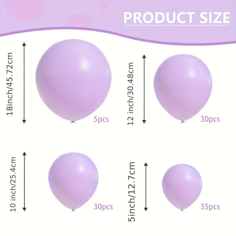 Pastel Purple Balloons Garland Kit 100pcs Different Sizes Lilac Balloon
