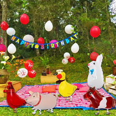 7pcs Farm Walking Animals Foil Balloons for Farm Theme Party