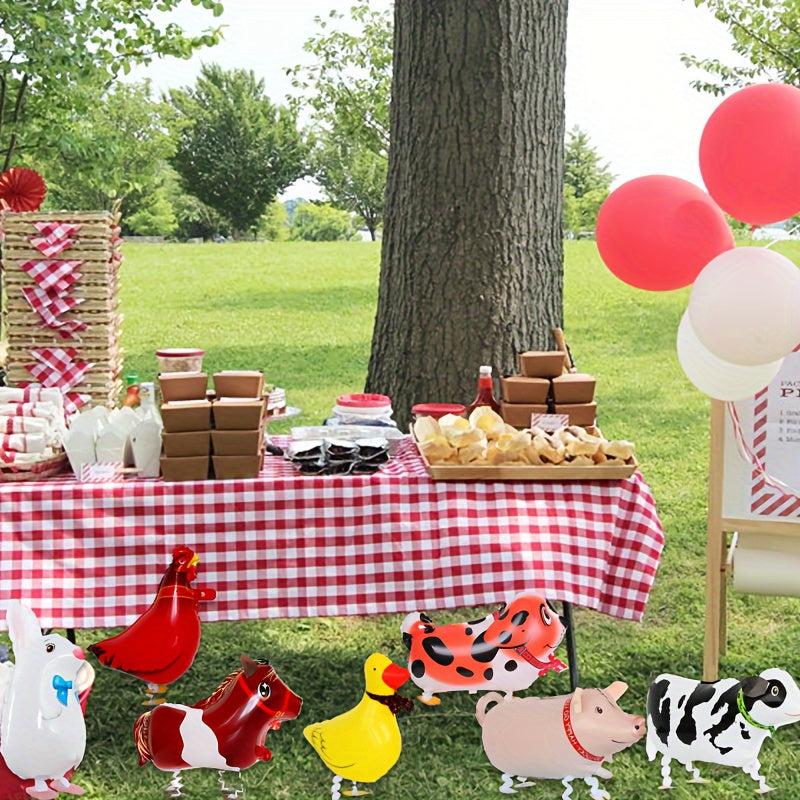 7pcs Farm Walking Animals Foil Balloons for Farm Theme Party