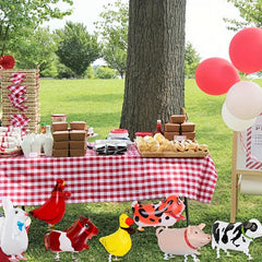 7pcs Farm Walking Animals Foil Balloons for Farm Theme Party