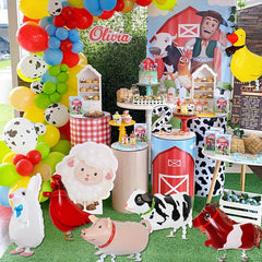 7pcs Farm Walking Animals Foil Balloons for Farm Theme Party
