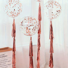 Large Transparent Balloons With Pink Confetti 6pcs