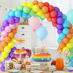 100pcs Rainbow Balloon Arch Kit 12ft Ballon Stand Frame