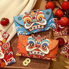 4pcs Year Of The Dragon Red Envelope Money Packet Bag