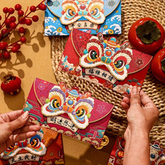 4pcs Year Of The Dragon Red Envelope Money Packet Bag