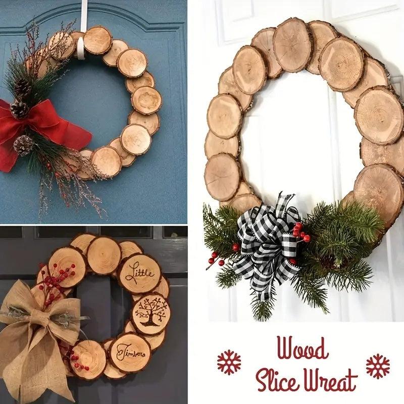 30pcs Natural Wood Chips Rounds with Bark for Coasters Wedding Rustic Craft