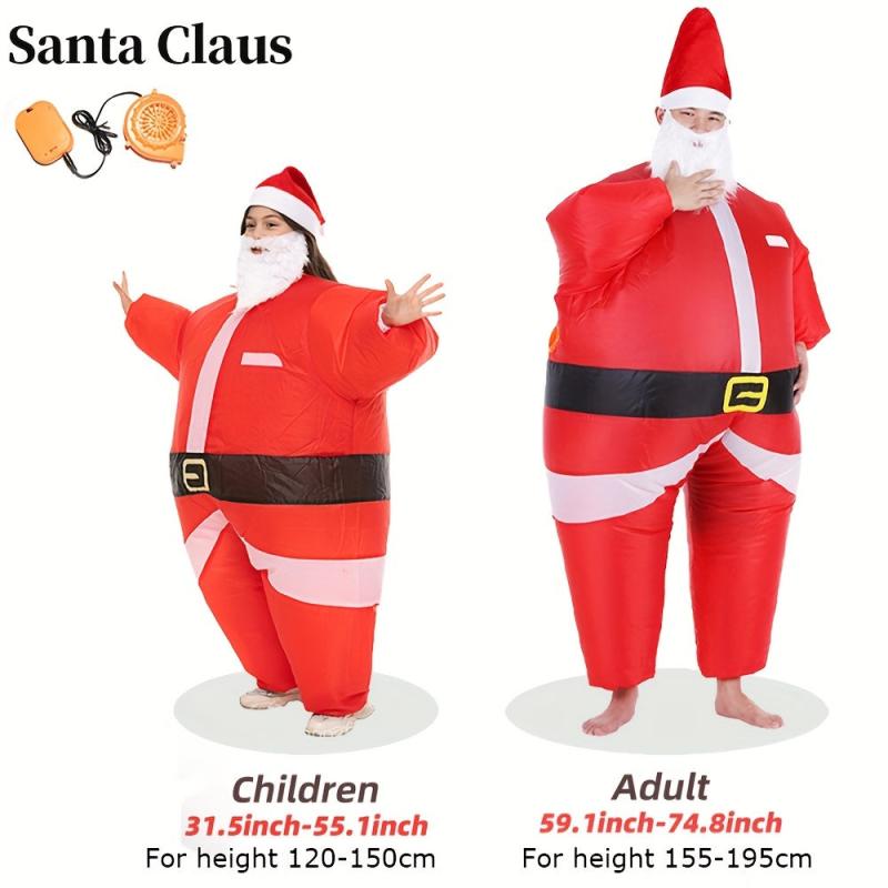 Inflatable Christmas Santa Suit Child Unisex Costume with Blower