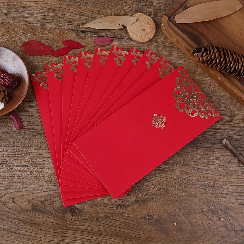 10pcs Double Happy Bronzing Red Envelopes for Wedding