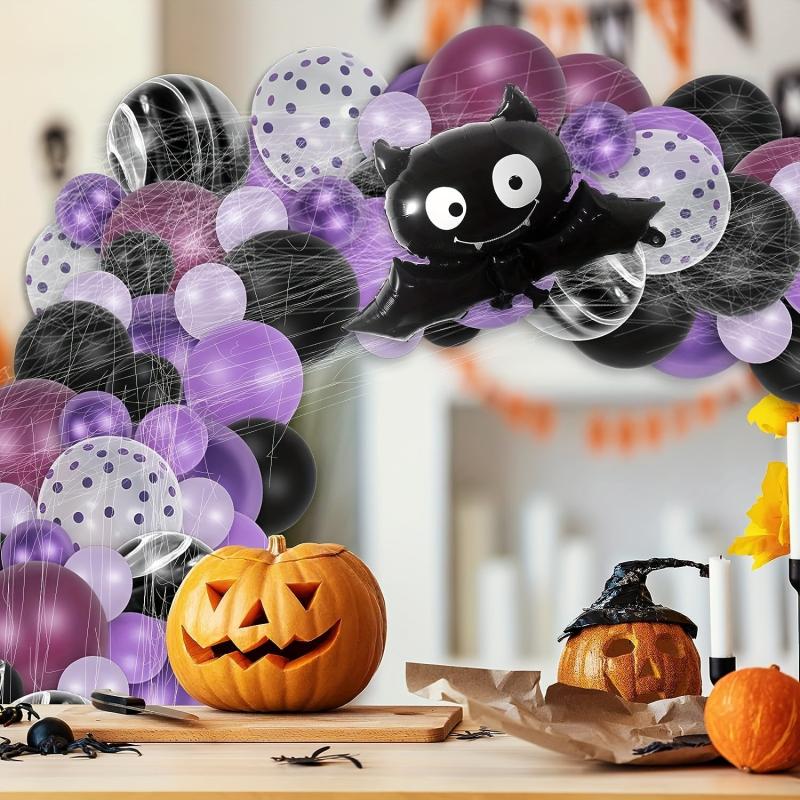 126pc Halloween Balloon Arch Kit Bat Spider Web for Halloween