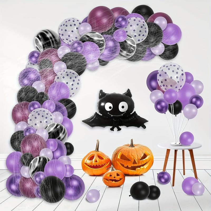 126pc Halloween Balloon Arch Kit Bat Spider Web for Halloween