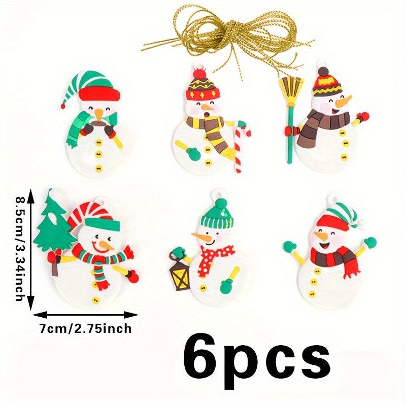6pcs Christmas Decoration Gingerbread Man Snowman Tree Pendant