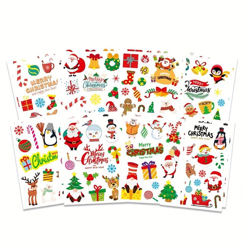 Christmas Cartoon DIY Stickers Santa Snowman Puzzle Decoration