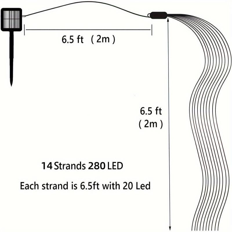280LEDs Solar String Lights 8 Modes Waterproof Solar Vine Lights