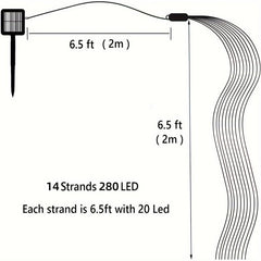 280LEDs Solar String Lights 8 Modes Waterproof Solar Vine Lights