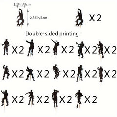 30pcs Hip Hop Dancer Cupcake Toppers Dance Music Theme Cake Decoration