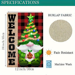 Christmas Tree Gnome Garden Flag Double Sided 45x30 cm