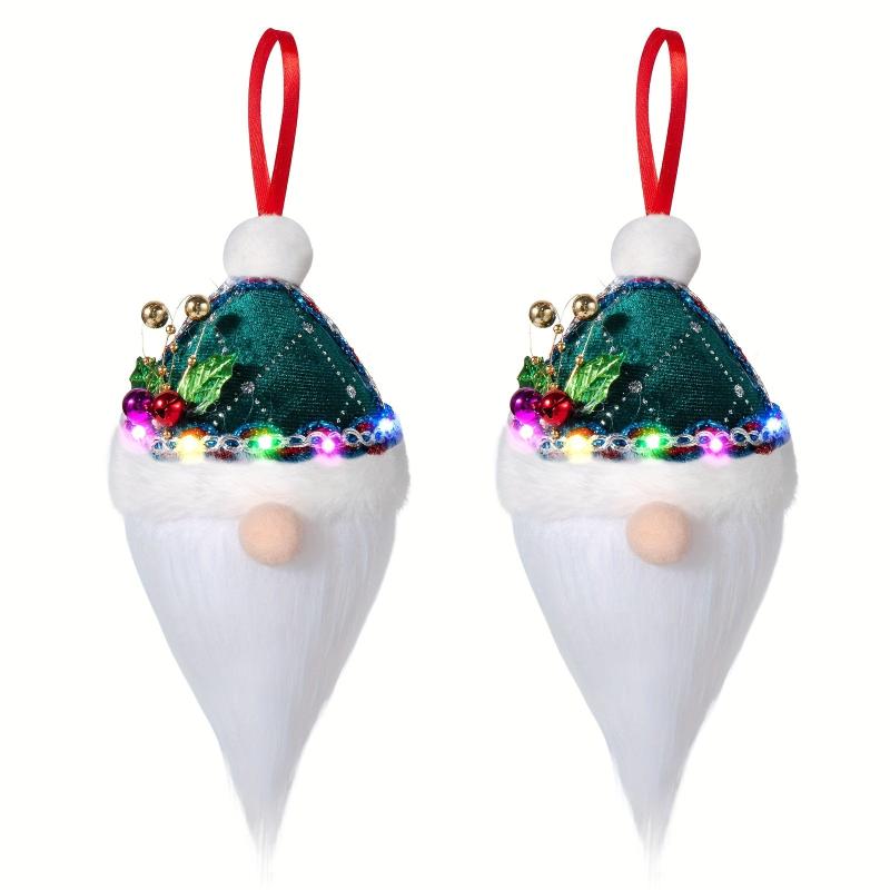 LED Christmas Gnomes Ornaments Plush Xmas Decor