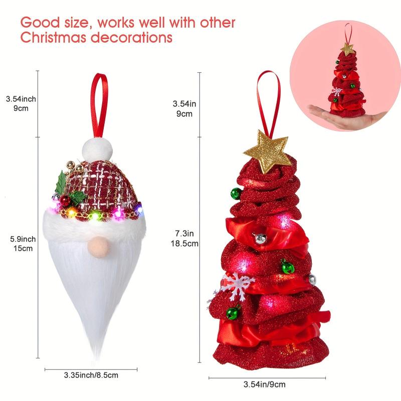LED Christmas Gnomes Ornaments Plush Xmas Decor