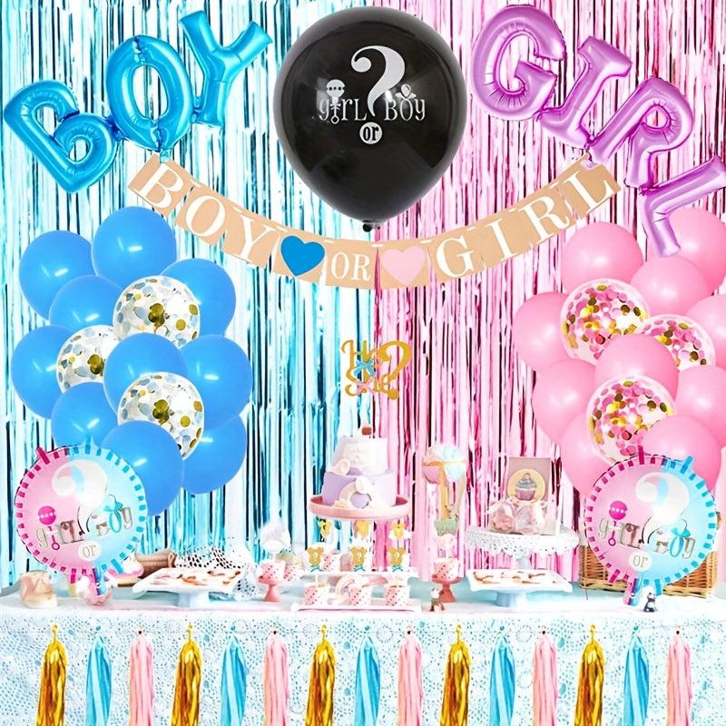 105pcs Gender Reveal Set w/ Accessories for Party Decoration Supplies