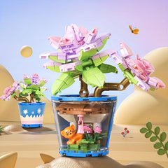 Creative Flower Potted Plants Building Blocks Birthday Decor