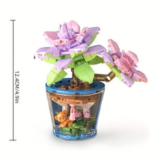 Creative Flower Potted Plants Building Blocks Birthday Decor