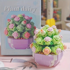 CA DIY Building Blocks Toy Succulent Series Office Desk Decoration