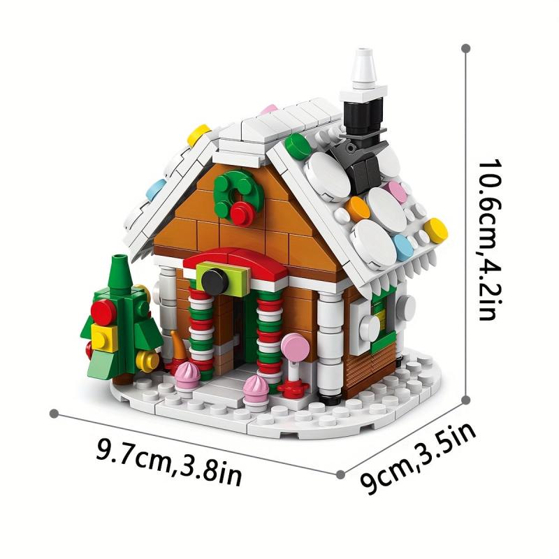6-in-1 Christmas Snowy House Building Blocks Assembly Shapes Educational Toys