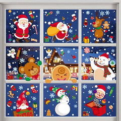 Christmas Decoration Glass Stickers Snowman Reindeer Candy Man