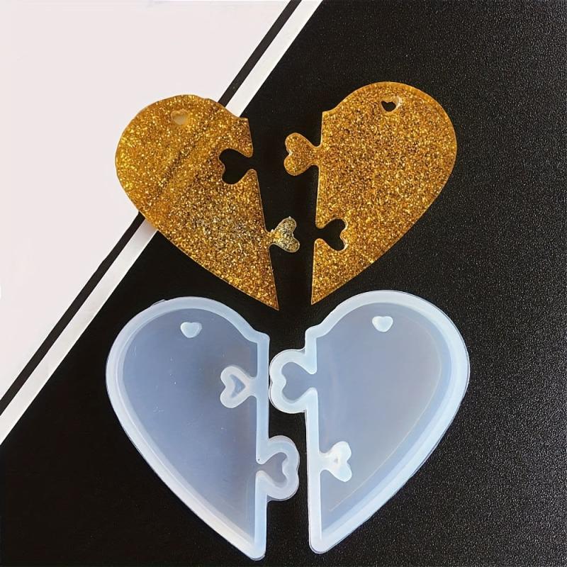 Heart Shaped Silicone Mold Set for DIY Keychain or Jewelry Making
