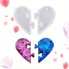 Heart Shaped Silicone Mold Set for DIY Keychain or Jewelry Making