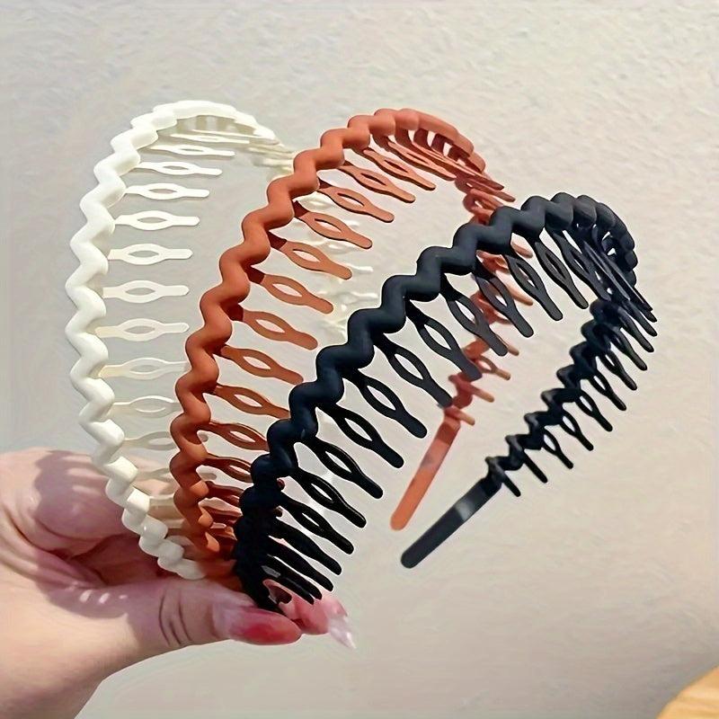 3pcs Wavy Hair Hoop Non slip Headwear for Face Washing Makeup